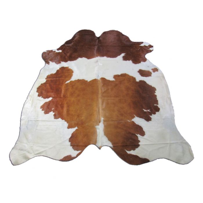 Spotted Brown & White Cowhide Rug - Size: 7' x 7' A-2416